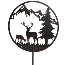 Prodotto Paletto decorativo, animali del bosco, cervo e pino, 100 cm