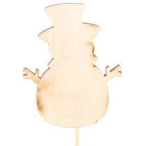 Prodotto Paletti di legno a forma di pupazzo di neve per decorazioni floreali natalizie, 31 cm, 12 pezzi