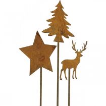 Prodotto Paletto da giardino patina cervo deco stella abete H9.5/10.5cm 9pz