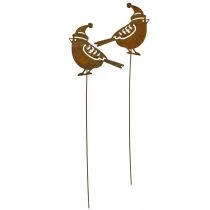 Prodotto Palo da giardino uccello con decorazione cappello patinato 12 cm 6 pz