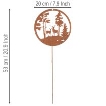 Prodotto Paletto da giardino, color ruggine, rotondo, sagoma di cervo, decorazione forestale, 53 cm, 2 pezzi