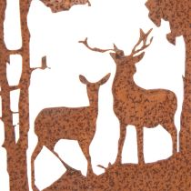 Prodotto Paletto da giardino, color ruggine, rotondo, sagoma di cervo, decorazione forestale, 53 cm, 2 pezzi