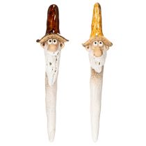 Prodotto Statuetta decorativa di gnomo da giardino per vasi di piante, 16 cm, 2 pezzi