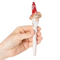 Prodotto Statuetta di nano da incollare, con lunga barba e cappello a fungo, decorazione, 17 cm, 2 pezzi
