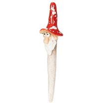 Prodotto Statuetta di nano da incollare, con lunga barba e cappello a fungo, decorazione, 17 cm, 2 pezzi