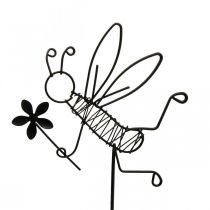 Spina a fiore decorazione ape in metallo nero 8,5 cm 4 pezzi