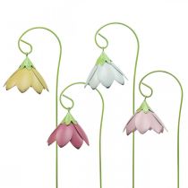 Picchetti da Giardino Fiori Decorativi in Metallo Picchetti da Letto Colorati L34 4pz