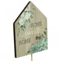 Tasselli per fiori in legno Decorazione Home Sweet Home 6,5x7,5cm 18pz