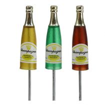 Tappo bottiglie di champagne marrone, verde, giallo 7,5 cm L28,5 cm 12 pezzi