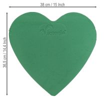 Prodotto Cuore di schiuma floreale 38×36,5 cm schiuma floreale bagnata verde 2 pezzi