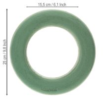 Prodotto Anello in schiuma floreale verde Ø25 cm Disposizione ghirlanda in 4 pezzi