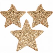Decorazione a dispersione Stelle di Natale glitter/arancione Ø4/5cm 40p