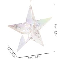 Prodotto Stelle decorative in acrilico trasparente iridescente, decorazioni per albero di Natale, 9 cm, 6 pezzi