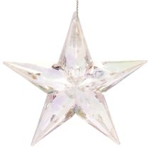 Prodotto Stelle decorative in acrilico trasparente iridescente, decorazioni per albero di Natale, 9 cm, 6 pezzi
