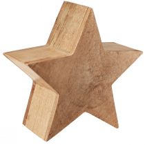 Prodotto Stella decorativa da tavolo in legno decorazione in legno di mango da appoggio naturale Ø24cm