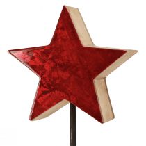 Prodotto Decoro stella rosso naturale con asta su base 20x9,5x50cm