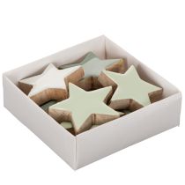 Prodotto Set di stelle decorative in legno per tavolo e davanzale, 5 cm, 9 pezzi
