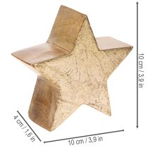 Prodotto Supporto decorativo a forma di stella natalizia per tavolo o mensola, 10 cm, 3 pezzi