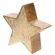 Prodotto Supporto decorativo a forma di stella natalizia per tavolo o mensola, 10 cm, 3 pezzi