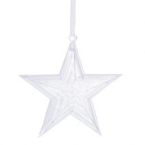 Prodotto Stella per appendere decorazioni in plastica trasparente per albero di Natale 12 cm 6 pz