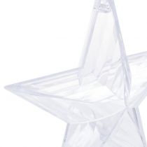 Prodotto Stella per appendere decorazioni in plastica trasparente per albero di Natale 12 cm 6 pz