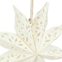 Prodotto Ganci decorativi a forma di fiocco di neve a forma di stella, in carta bianca, Ø20 cm, set da 6
