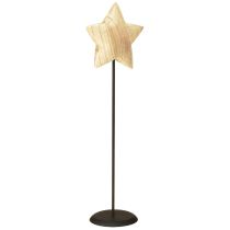 Prodotto Stella in legno, decorazione da tavolo a forma di stella in legno naturale H42cm