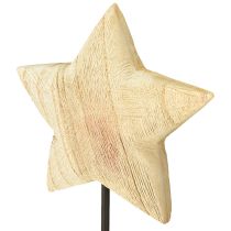 Prodotto Stella in legno, decorazione da tavolo a forma di stella in legno naturale H42cm