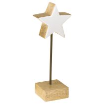 Prodotto Stella di legno bianca stelle di legno da appoggiare H23cm 2 pz