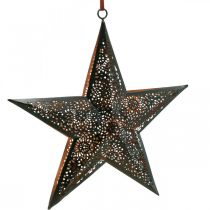 Appendiabiti natalizio stella in metallo nero H25,5 cm
