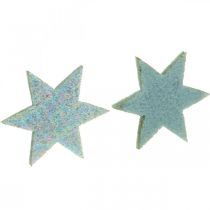 Prodotto Stelle decorative per artigianato Gommapiuma autoadesiva menta 4cm 36 pezzi