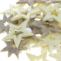 Prodotto Stelle decorative per l'artigianato gommapiuma gialla, marrone 4 cm 36 pz