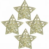 Prodotto Stelle decorative sparse, attacco catena leggera, Natale, decorazione in metallo dorato Ø6cm 20 pezzi