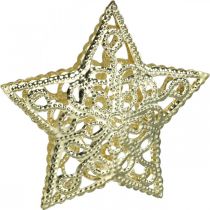 Prodotto Stelle decorative sparse, accessorio per lucine, Natale, decorazione in metallo dorato Ø6cm 20 pz
