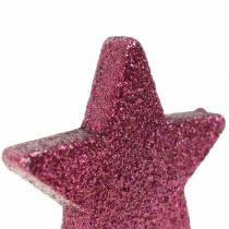 Prodotto Stella glitterata sparsa 6,5 cm rosa 36 pezzi