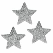 Prodotto Stelle sparse con glitter Ø6,5 cm argento 36 pezzi