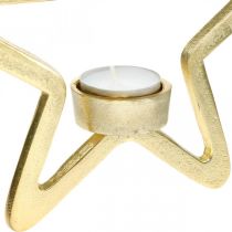 Prodotto Portacandelina decorativo a stella da appendere in metallo dorato 20 cm