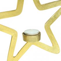 Prodotto Portacandela decorativo a forma di stella in metallo dorato da appendere 24 cm