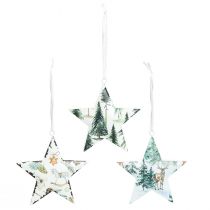 Prodotto Decorazioni a forma di stella, decorazione natalizia, metallo, Ø8cm, decorazione per albero di Natale, decorazione da tavola, set da 6