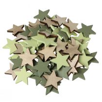 Prodotto Stelle decorative in legno agitatori di stelle verde naturale Ø3,5 cm 72 pz