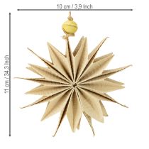 Prodotto Stelle di carta, colori naturali, Ø10cm, 6 pezzi