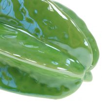 Prodotto Decorazione in ceramica a forma di carambola a forma di carambola, 10 cm, verde, set da 3 pezzi