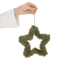 Prodotto Ciondoli a forma di stella in pelliccia sintetica, morbidi, per finestre e porte, 21 cm, 4 pezzi