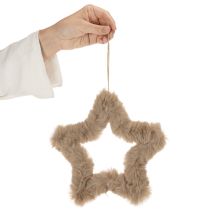 Prodotto Stelle decorative da appendere in pelliccia sintetica, 21 cm, 4 pezzi
