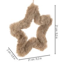 Prodotto Stelle decorative da appendere in pelliccia sintetica, 21 cm, 4 pezzi