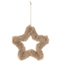 Prodotto Stelle decorative da appendere in pelliccia sintetica, 21 cm, 4 pezzi