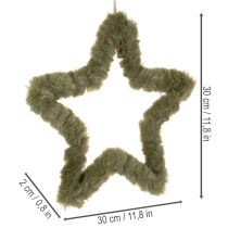 Prodotto Stella decorativa da appendere, in pelliccia sintetica, per porte e finestre, 30 cm, 3 pezzi