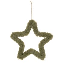 Prodotto Stella decorativa da appendere, in pelliccia sintetica, per porte e finestre, 30 cm, 3 pezzi