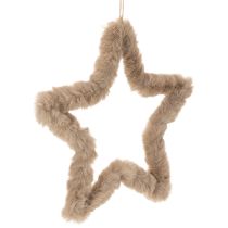 Prodotto Decorazione a forma di stella in pelliccia sintetica da appendere, 30 cm, 3 pezzi
