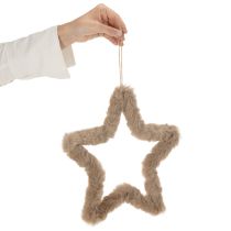 Prodotto Decorazione a forma di stella in pelliccia sintetica da appendere, 30 cm, 3 pezzi